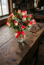 Florero de Rosas Blush