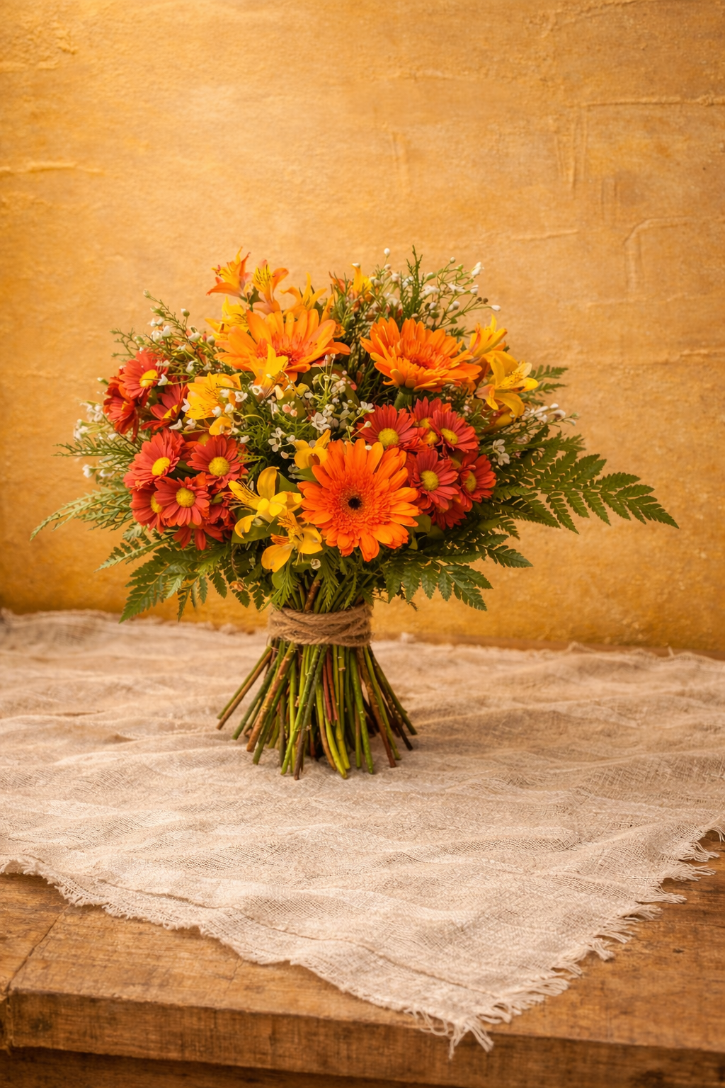 Ramo Primaveral de Gerberas en Tonos Naranjos