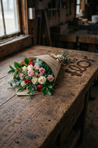 Mini ramo de rosas frescas con follaje natural en diseño compacto y elegante – Mi Flor