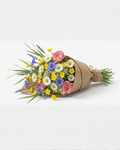 Ramo de flores silvestres con follaje verde y flores de temporada en estilo natural – Mi Flor